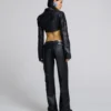 Cropped Coated Denim Jacket