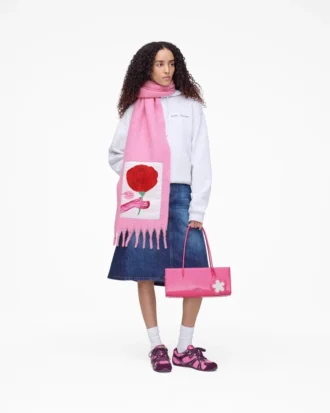 David Shrigley X Marc Jacobs Oh Rose Wool Scarf