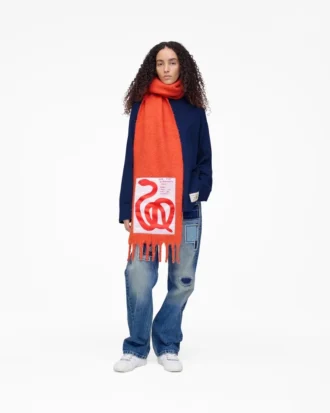 David Shrigley X Marc Jacobs Snake Wool Scarf