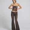 Detached Waistband Flared Jeans