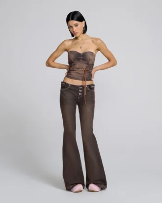 Detached Waistband Flared Jeans