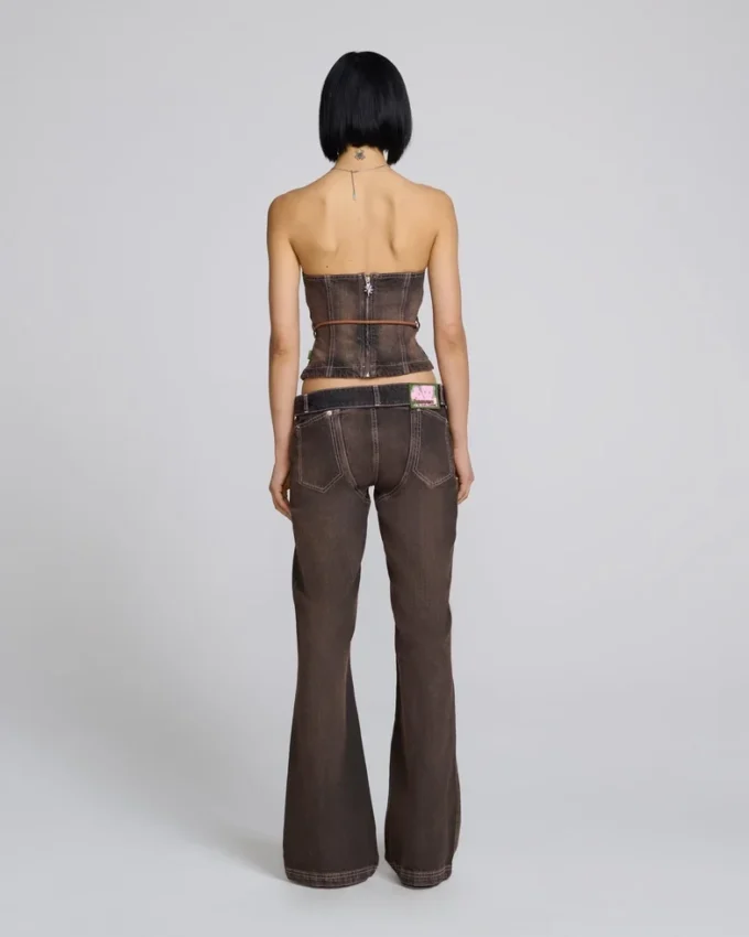 Detached Waistband Flared Jeans