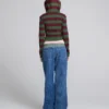 Fitted Stripe Zip-Up Hoodie