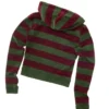 Fitted Stripe Zip-Up Hoodie