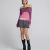 Off Shoulder Hole Knit Top