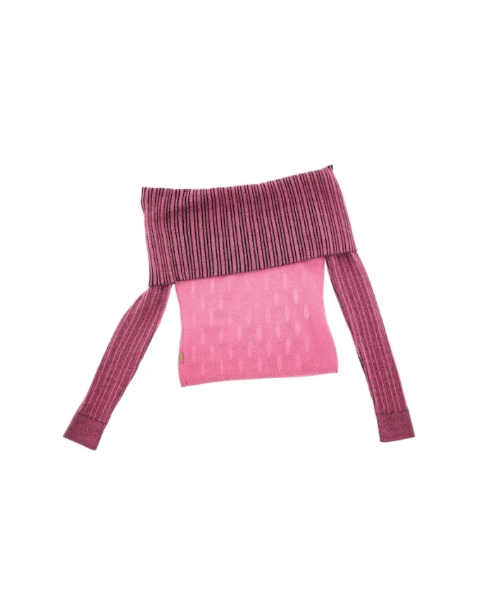 Off Shoulder Hole Knit Top