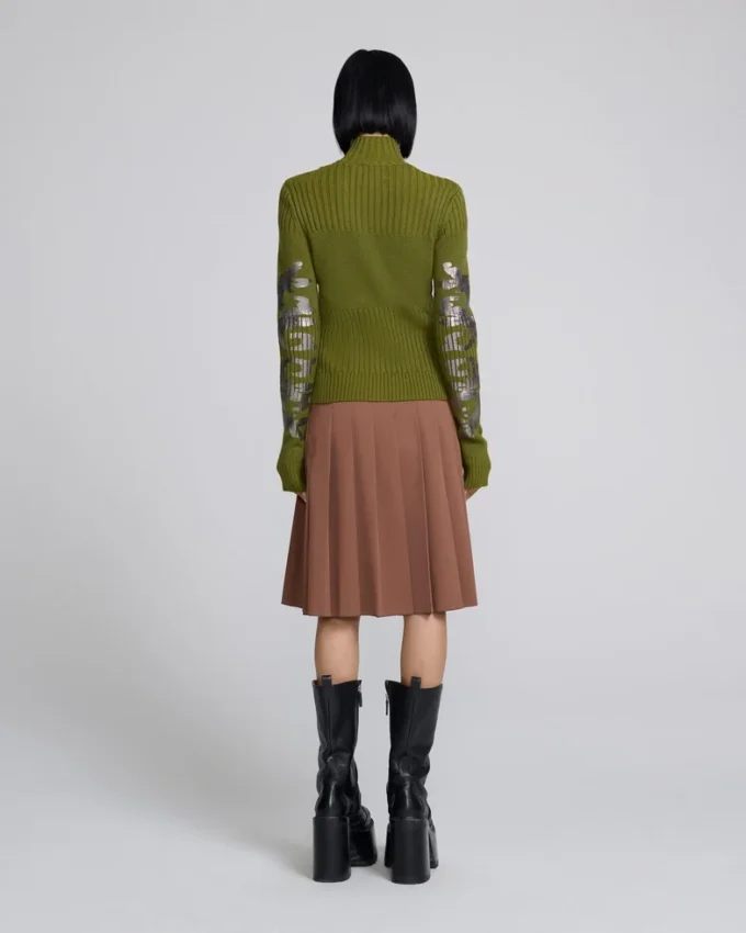 Plated Knit Zip Up