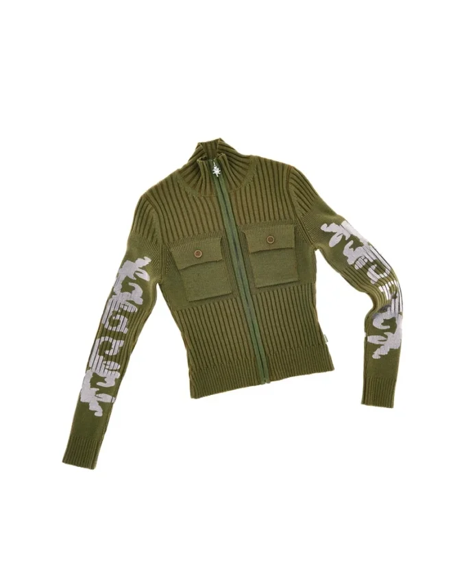 Plated Knit Zip Up