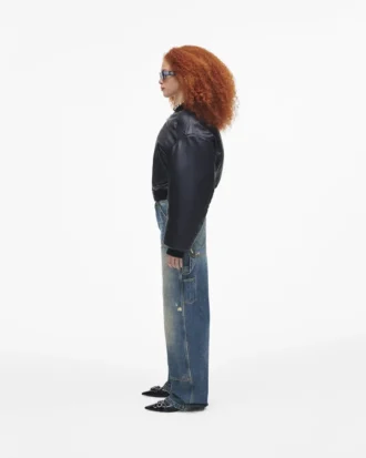 Puffy Leather Bomber