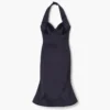 Sculpted Satin Halter Dress