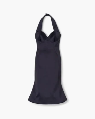 Sculpted Satin Halter Dress