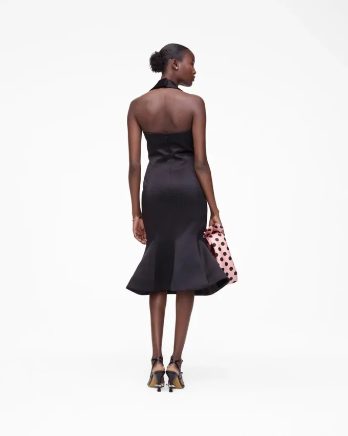 Sculpted Satin Halter Dress