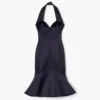 Sculpted Satin Halter Dress