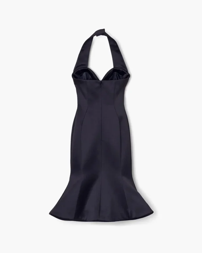 Sculpted Satin Halter Dress