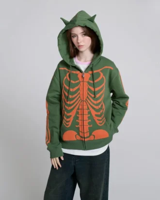 Skeleton Zip-Up Hoodie