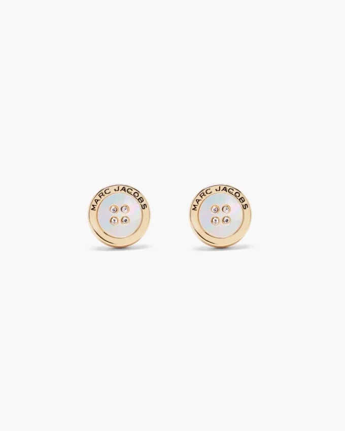 The Button Mother Of Pearl Stud Earrings The Button Mother Of Pearl Stud Earrings