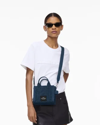 The Crystal Denim Crossbody Tote Bag