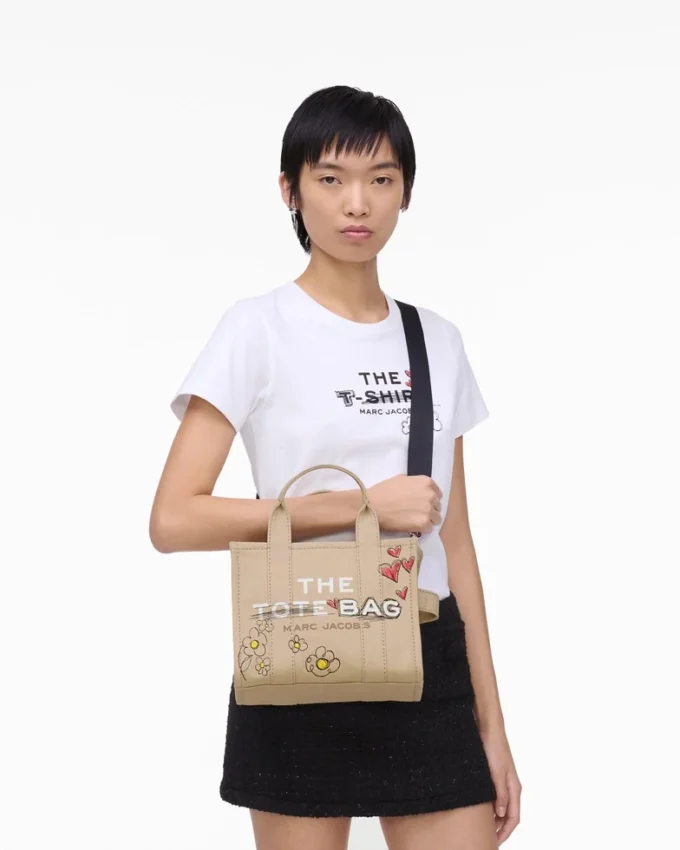 The Daisy Doodle Canvas Small Tote Bag The Daisy Doodle Canvas Small Tote Bag