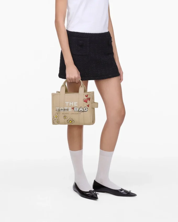 The Daisy Doodle Canvas Small Tote Bag The Daisy Doodle Canvas Small Tote Bag