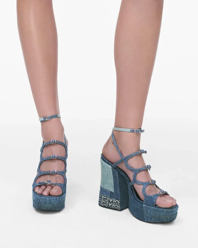 The Deconstructed Denim Kiki Platform Sandal The Deconstructed Denim Kiki Platform Sandal