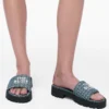 The Denim Monogram Lug Sole Slide The Denim Monogram Lug Sole Slide