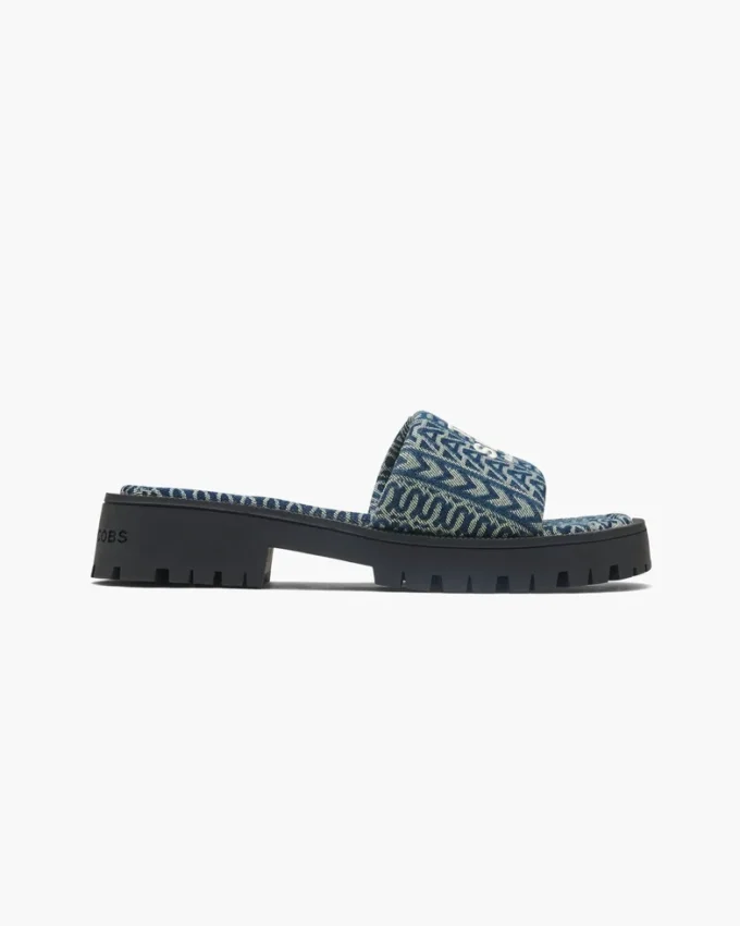 The Denim Monogram Lug Sole Slide The Denim Monogram Lug Sole Slide