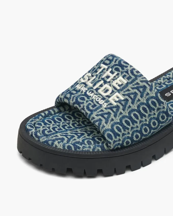 The Denim Monogram Lug Sole Slide The Denim Monogram Lug Sole Slide
