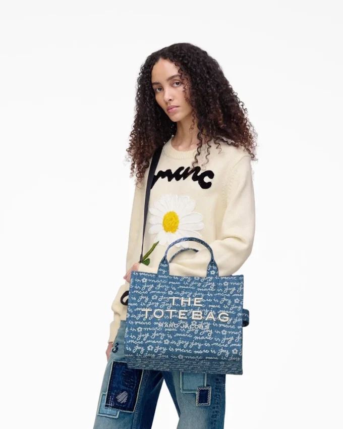 The Joy Denim Medium Tote Bag The Joy Denim Medium Tote Bag