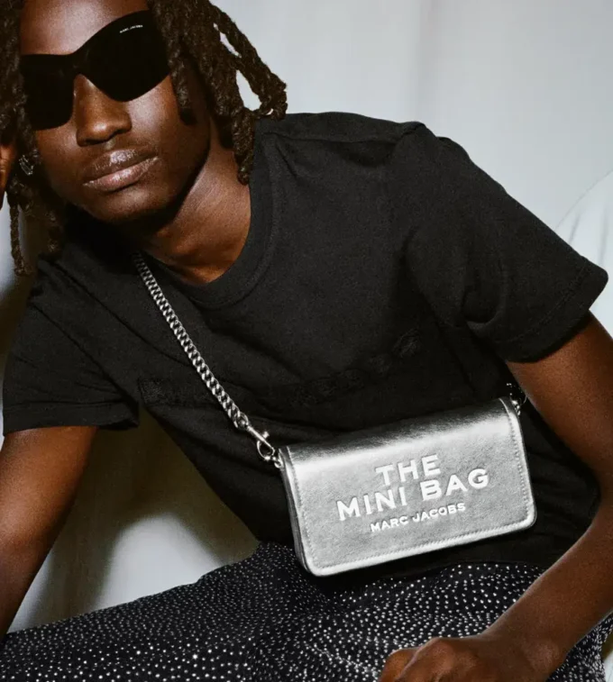 The Metallic Leather Chain Mini Bag The Metallic Leather Chain Mini Bag