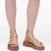 The Metallic Leather Daisy Gladiator Sandal