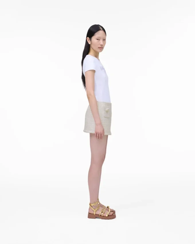 The Metallic Leather Daisy Gladiator Sandal