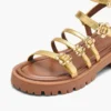 The Metallic Leather Daisy Gladiator Sandal