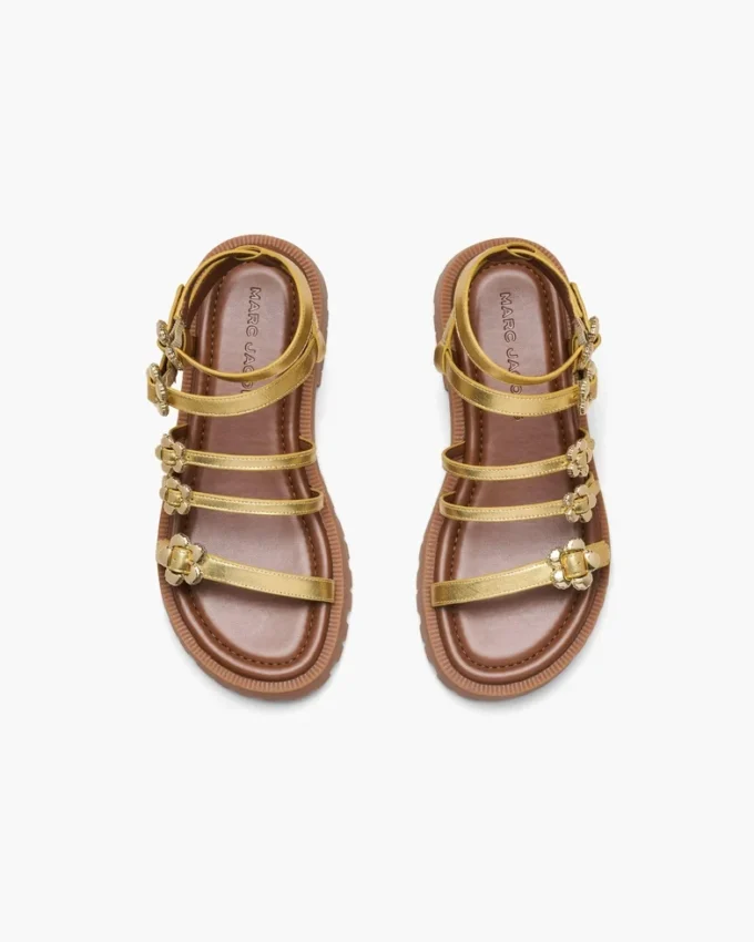 The Metallic Leather Daisy Gladiator Sandal