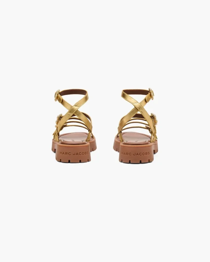 The Metallic Leather Daisy Gladiator Sandal