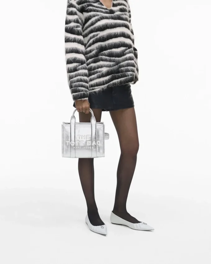 The Metallic Leather Small Tote Bag The Metallic Leather Small Tote Bag