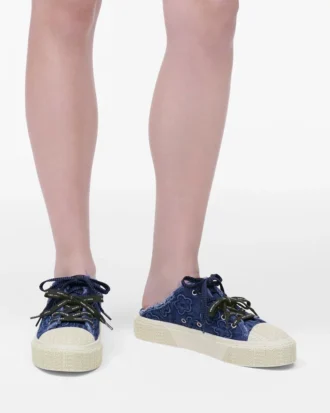 The Puffy Daisy Denim Sneaker Mule