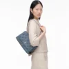The Quilted Denim Dual Convertible Shoulder Bag