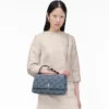The Quilted Denim Dual Convertible Shoulder Bag