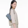 The Quilted Denim Mini Dual Shoulder Bag