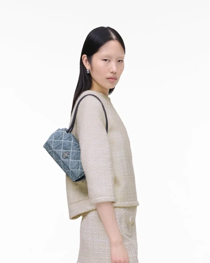 The Quilted Denim Mini Dual Shoulder Bag