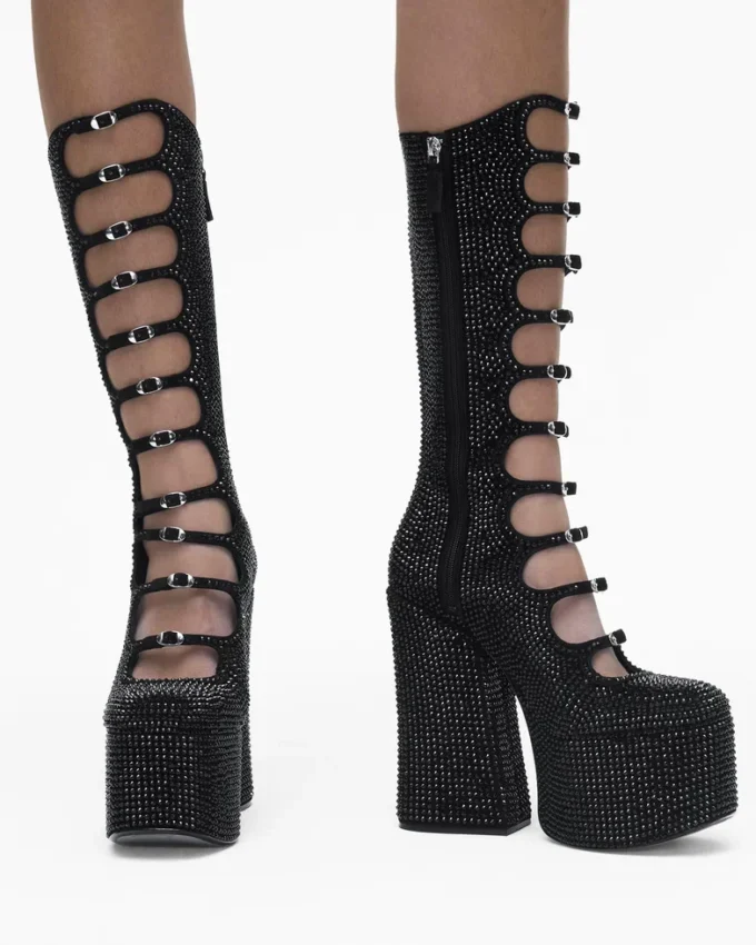 The Rhinestone Kiki Knee-High Boot The Rhinestone Kiki Knee-High Boot
