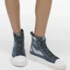 The Rip And Repair Denim High Top Sneaker The Rip And Repair Denim High Top Sneaker