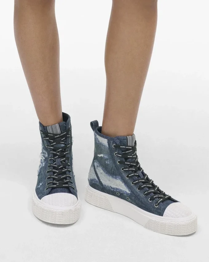 The Rip And Repair Denim High Top Sneaker The Rip And Repair Denim High Top Sneaker