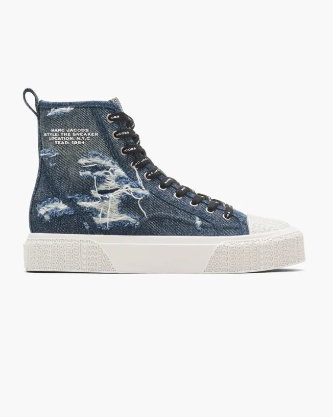 The Rip And Repair Denim High Top Sneaker The Rip And Repair Denim High Top Sneaker