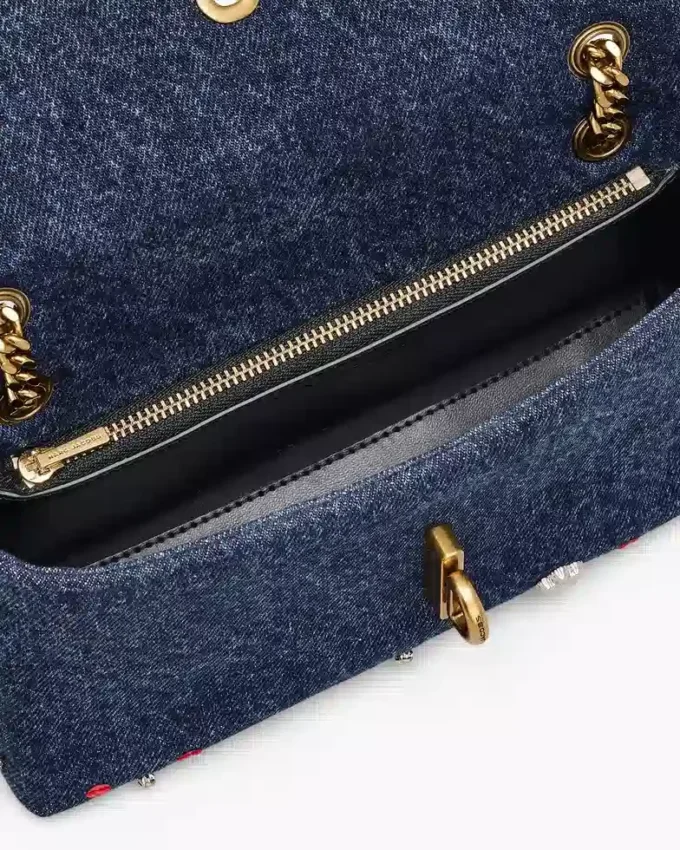 The Trinket Charm Denim Dual Chain Mini Bag The Trinket Charm Denim Dual Chain Mini Bag
