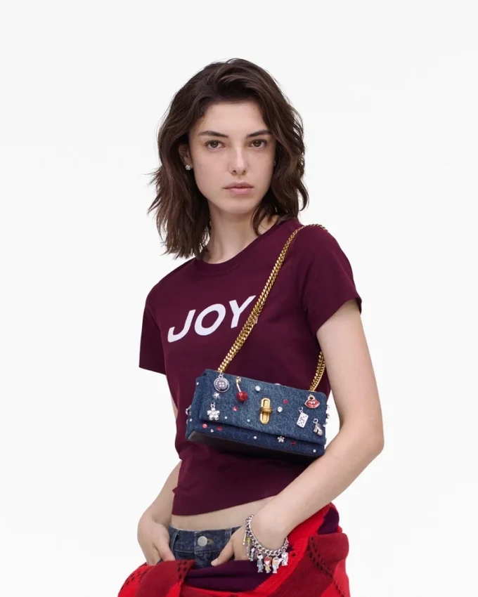 The Trinket Charm Denim Dual Chain Mini Bag The Trinket Charm Denim Dual Chain Mini Bag