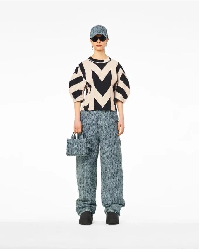 The Washed Monogram Denim Crossbody Tote Bag The Washed Monogram Denim Crossbody Tote Bag