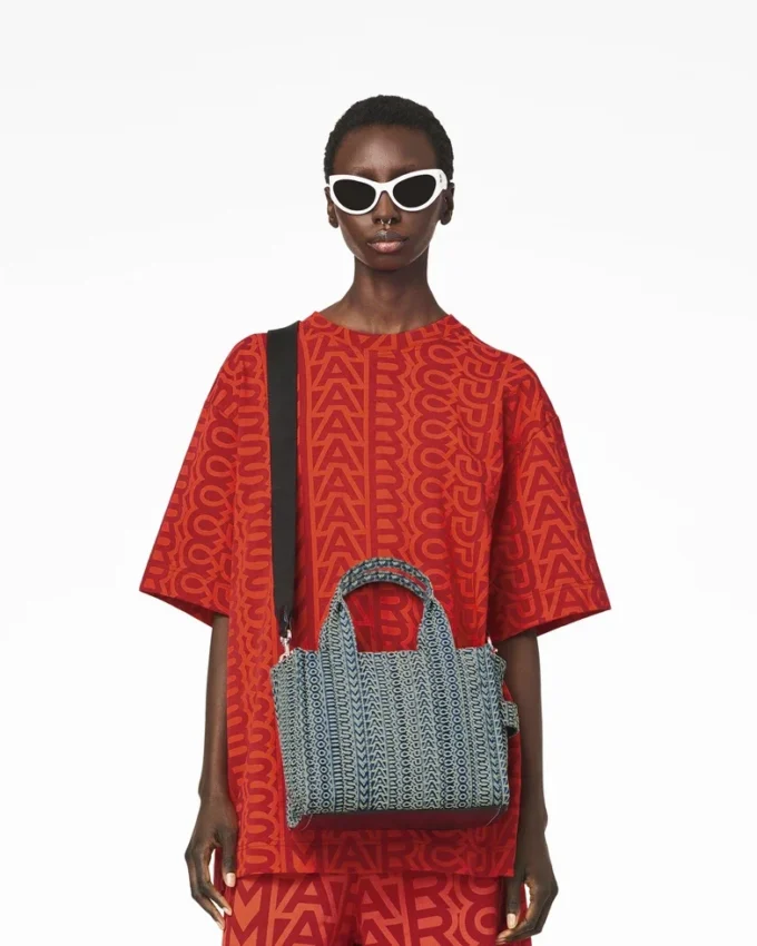 The Washed Monogram Denim Small Tote Bag The Washed Monogram Denim Small Tote Bag