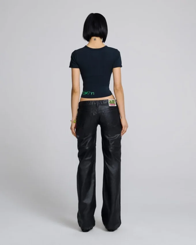 Zip Front Coated Jean